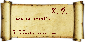 Karaffa Izsák névjegykártya